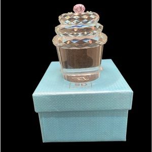 Simon Designs Crystal Cupcake With Sprinkles Paperweight Birthday Gift